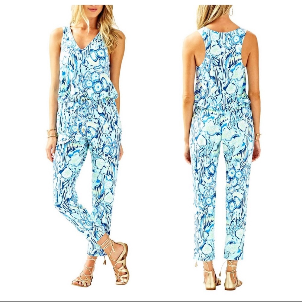 Lilly Pulitzer Paulina Jumpsuit SMALL Stretch Knit.